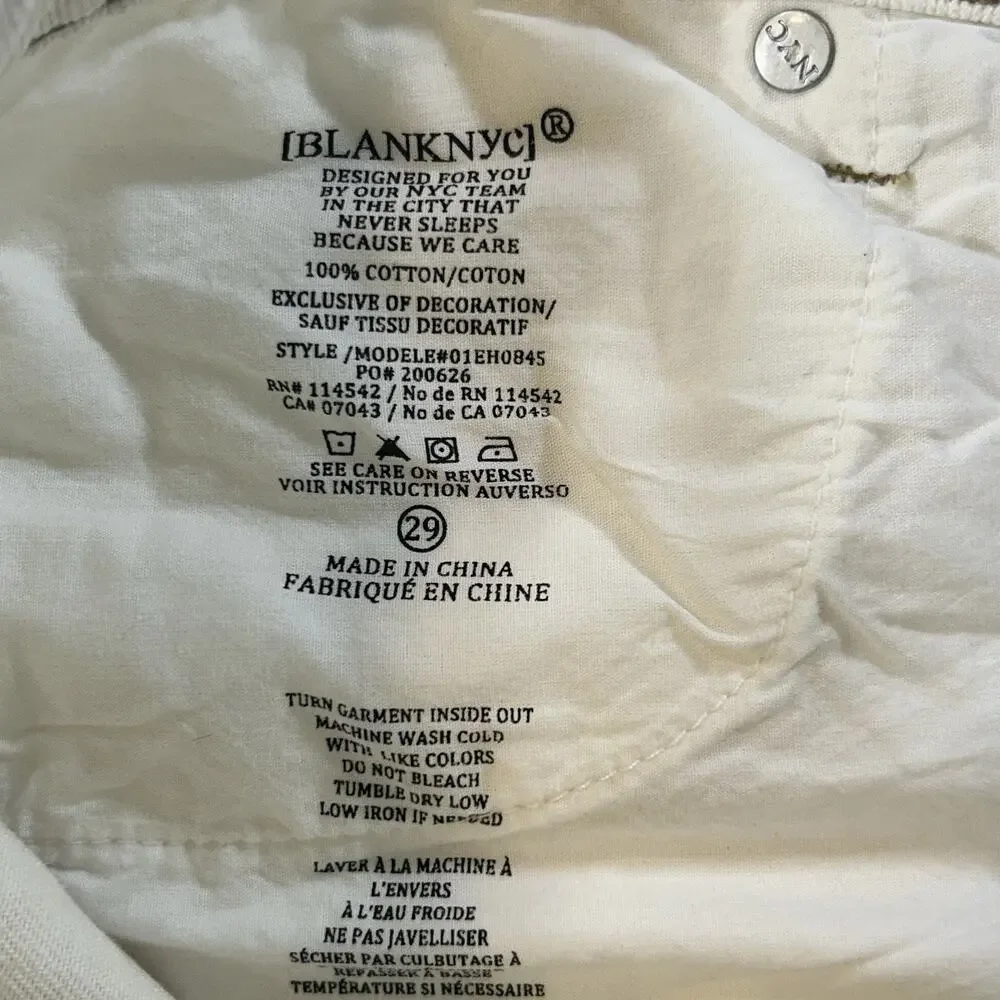 Blank NYC Off-White/Ekru Denim Maxi Skirt Front Slit Size 29